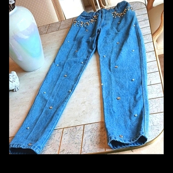 Ladies Vintage jeans,brand- Monique..u.s.a.,size 3/4..crystal embellishments - Picture 14 of 14